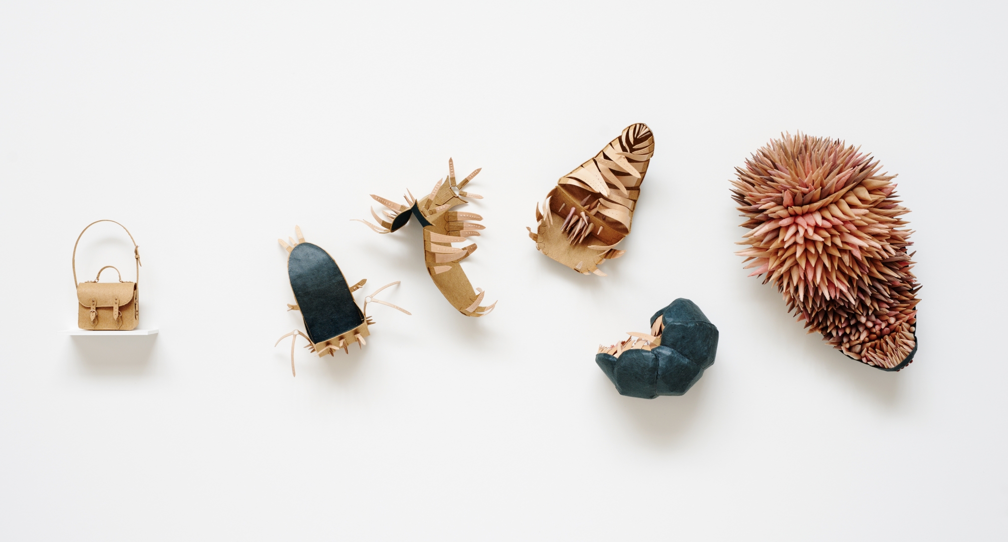 cybele young, It Came with Me Everywhere (Lost - satchel), 2015, Japanese paper construction, 19 x 38 x 4 inches