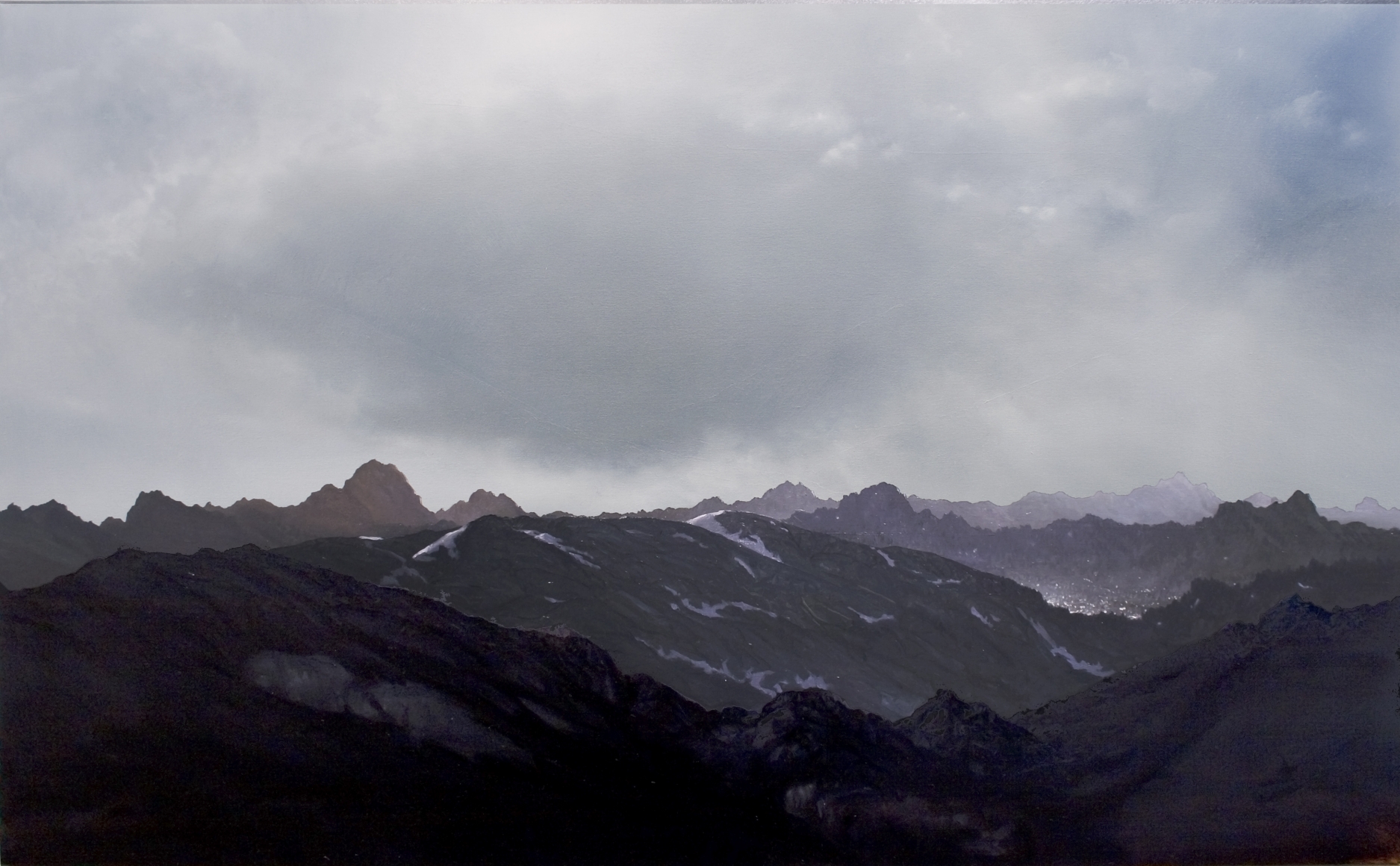 tula telfair, Decisions Based on Intuition, 2012, oil on canvas, 38 x 62 inches