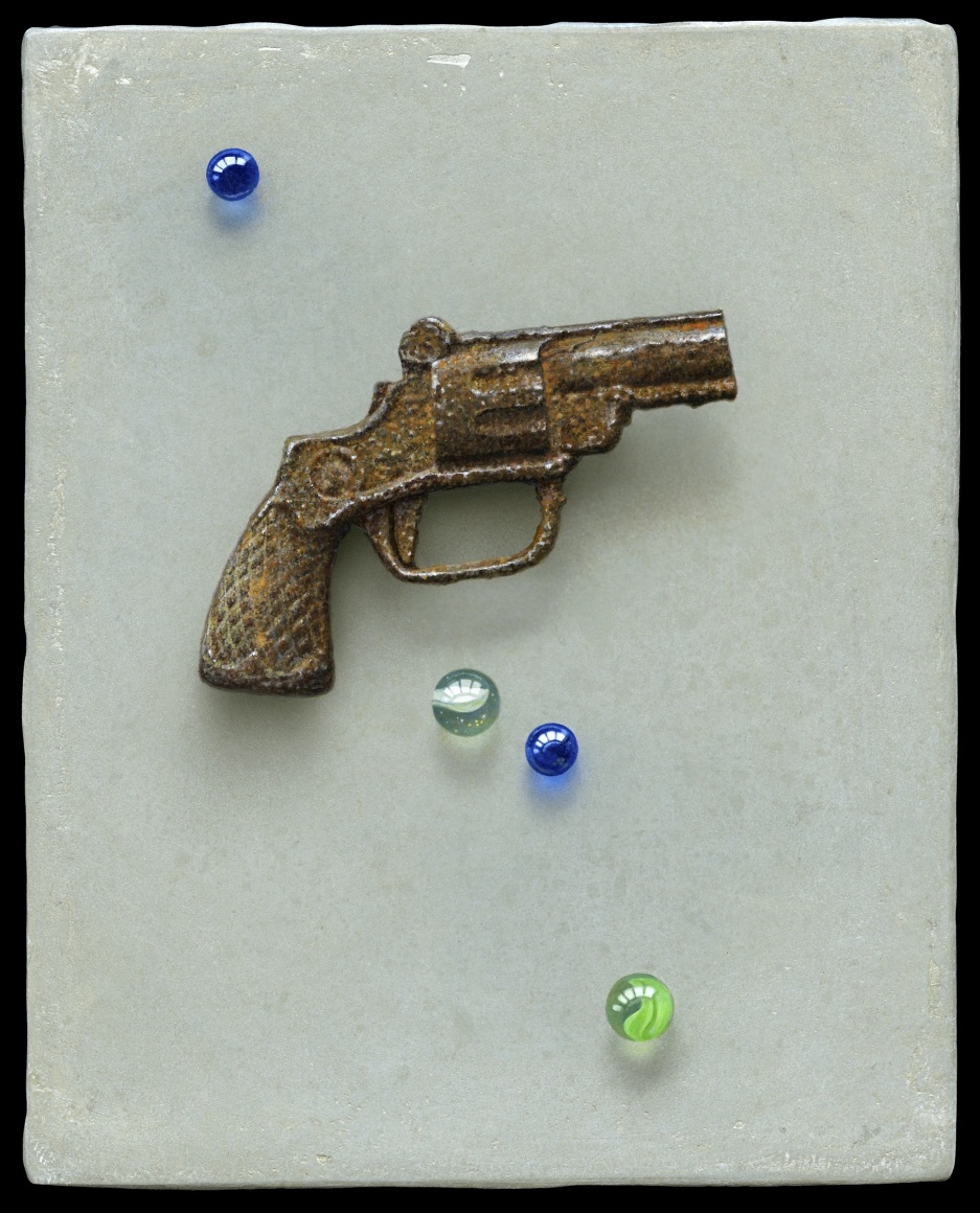 alan magee, The Museum of Childhood, 2016, acrylic and oil on panel, 10 x 8 inches