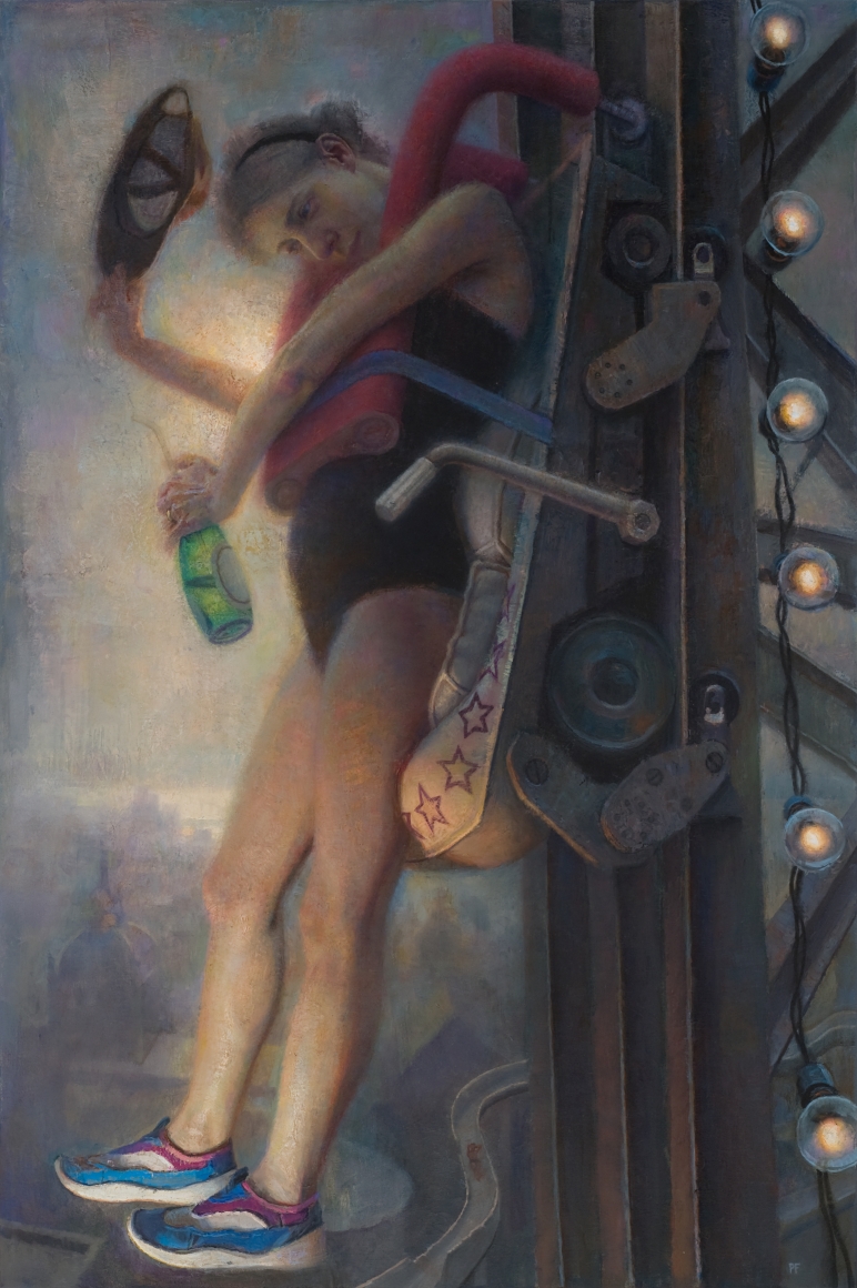 paul fenniak, Theme Park Patron, 2014, oil on canvas, 54 x 36 inches