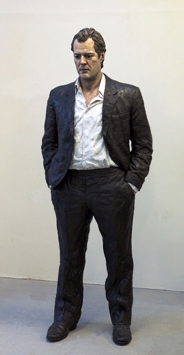 Sean Henry, Untitled (Standing Man) (SOLD), 2009, bronze, oil paint, 79 x 27 1/2 x 16 inches, Edition 2/4