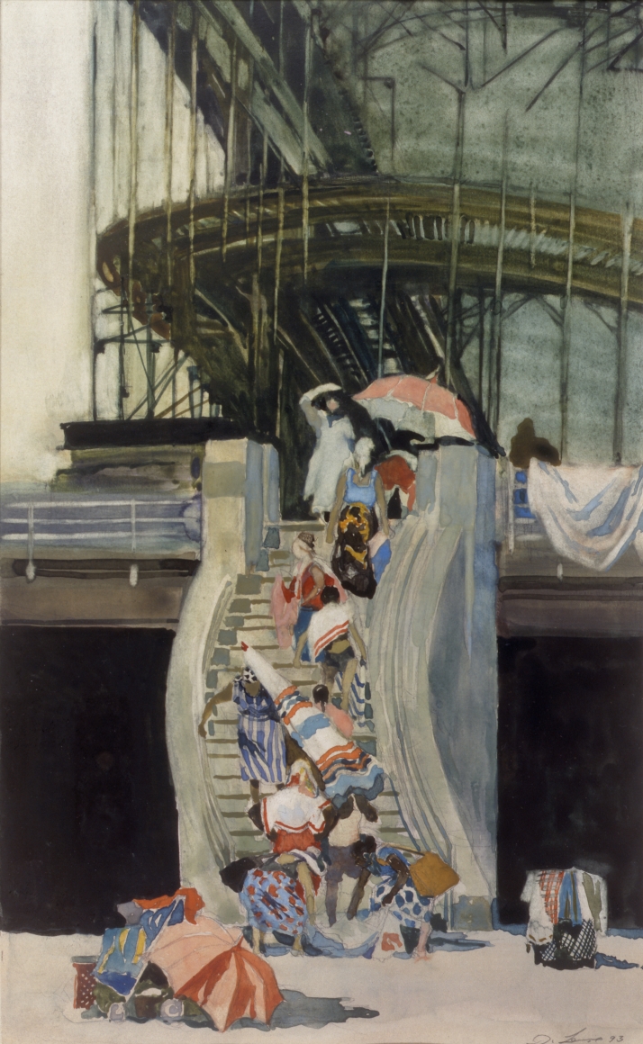 david levine, Past and Present (NFS), 1993, watercolor on paper, 14 13/16 x 10 inches, Collection of The Columbus Museum, Columbus, GA