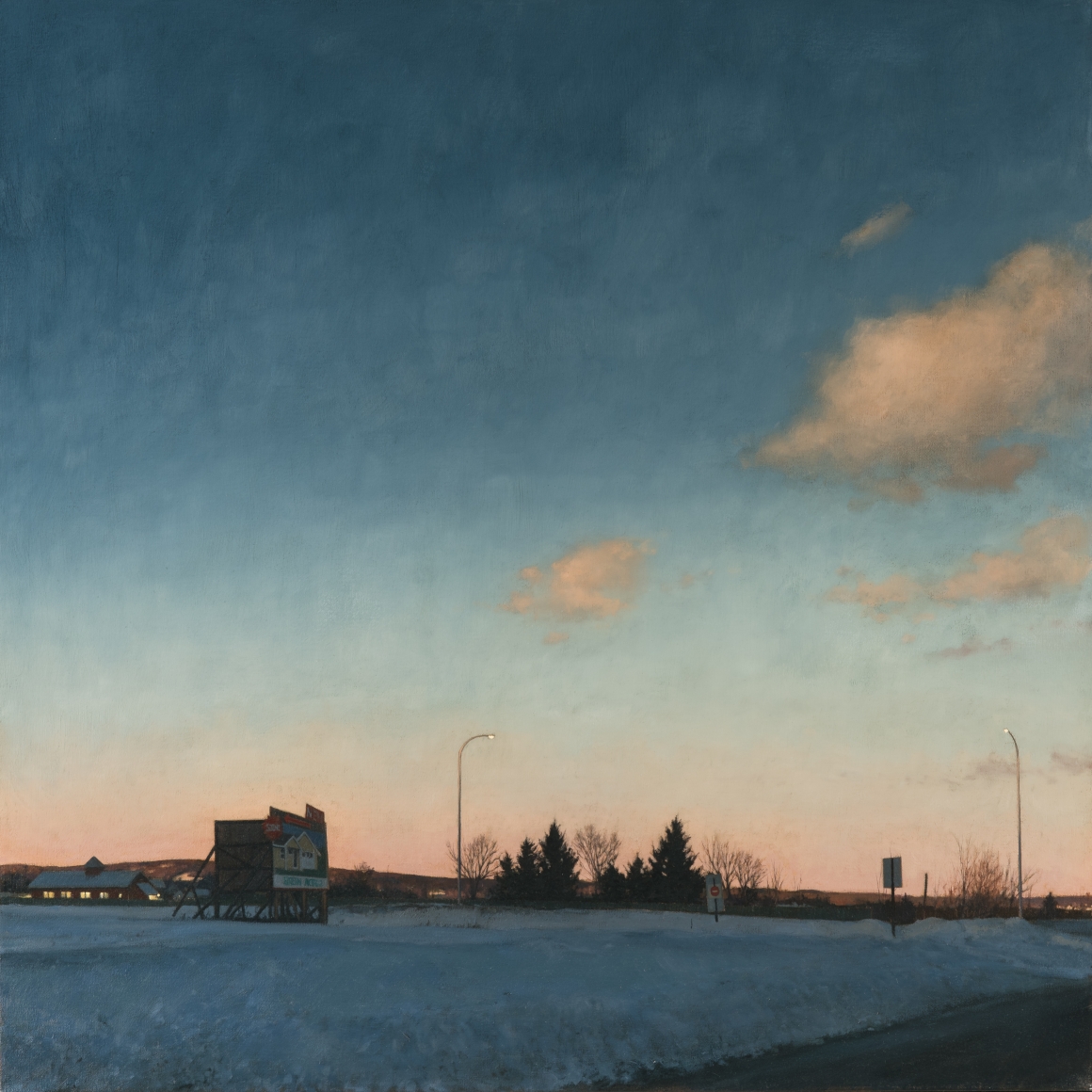 linden frederick, Green Acres (SOLD), 2016, oil on linen, 36 x 36 inches, this painting inspired the short story, Green Acres, by Louise Erdrich