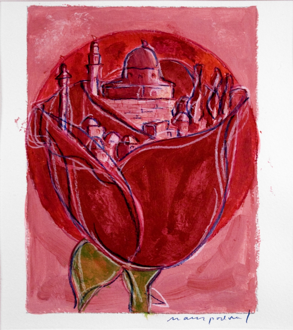 Mark Podwal, The Song of Songs (recited during the morning service on the intermediate Sabbath of Passover), 2005, acrylic, gouache, and colored pencil on paper, 8 x 6 inches