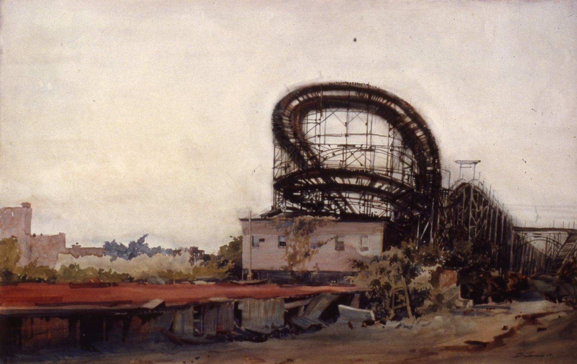 david levine, End of Youth, 1984 watercolor on paper 14 x 22 1/2 inches, Private collection, New York, NY