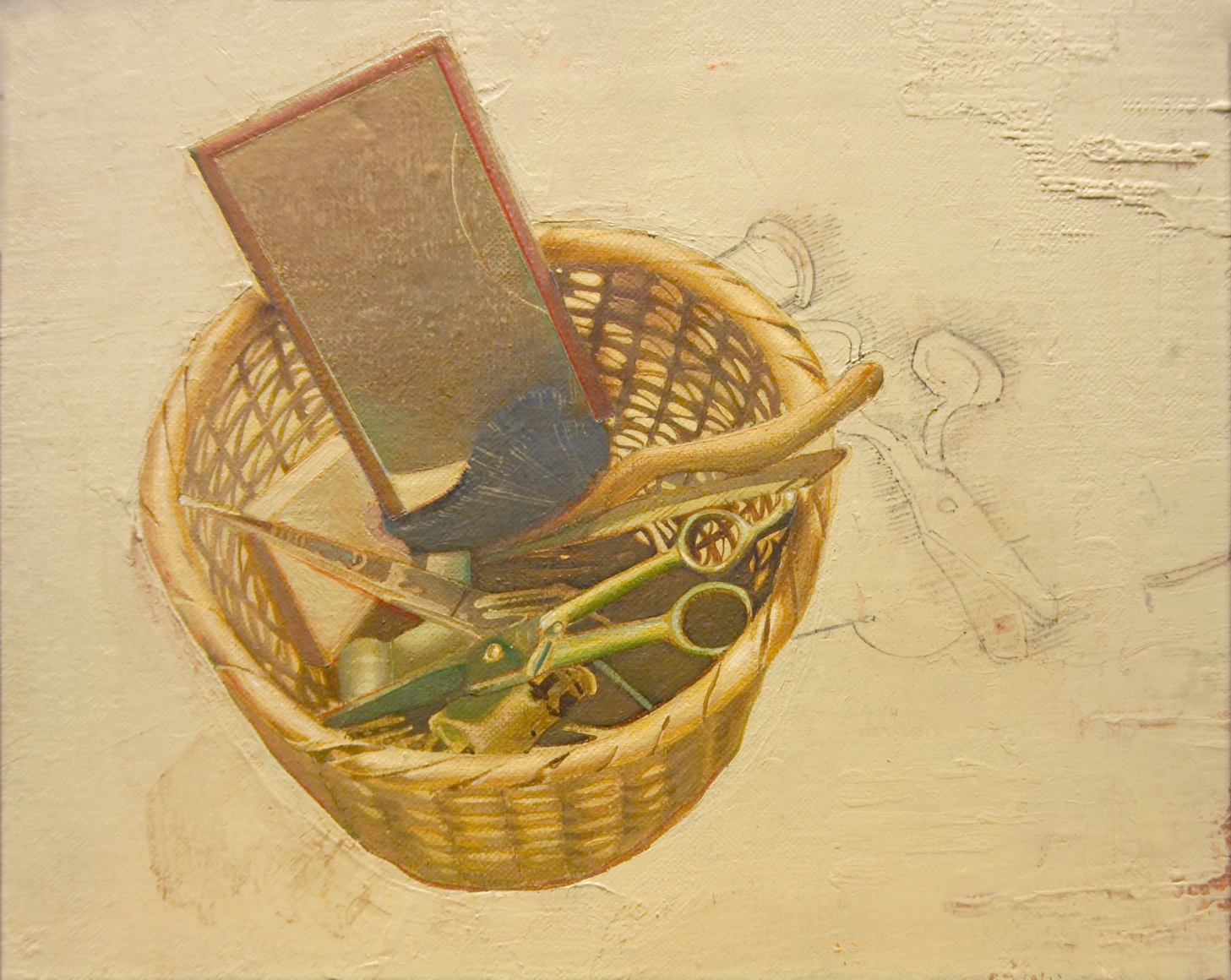 Jules Kirschenbaum, Basket, nd, acrylic, 8 x 10 inches
