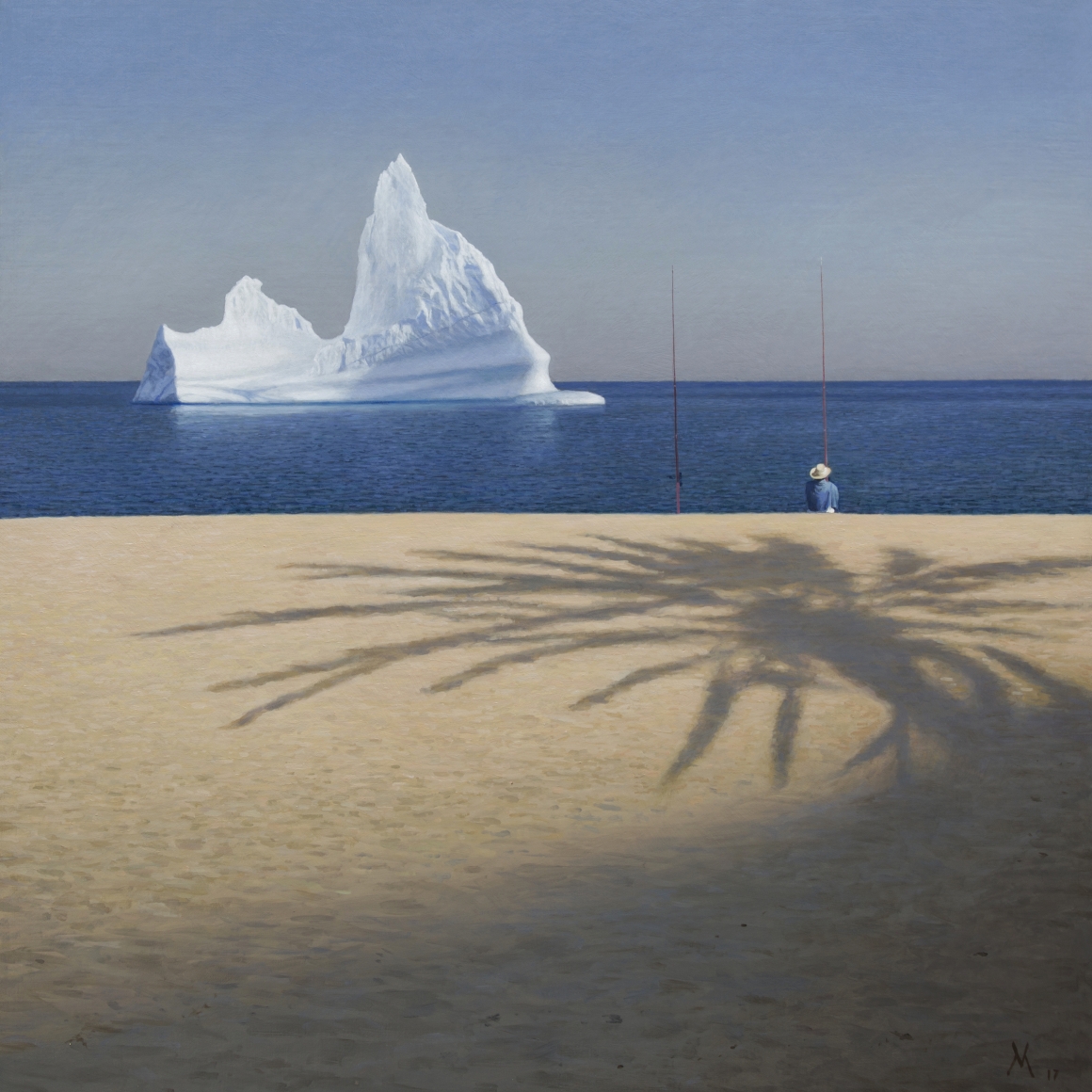 guillermo munoz vera, Climate Change / Cambio Climático (SOLD), 2017, oil on canvas mounted on panel, 48 x 48 inches
