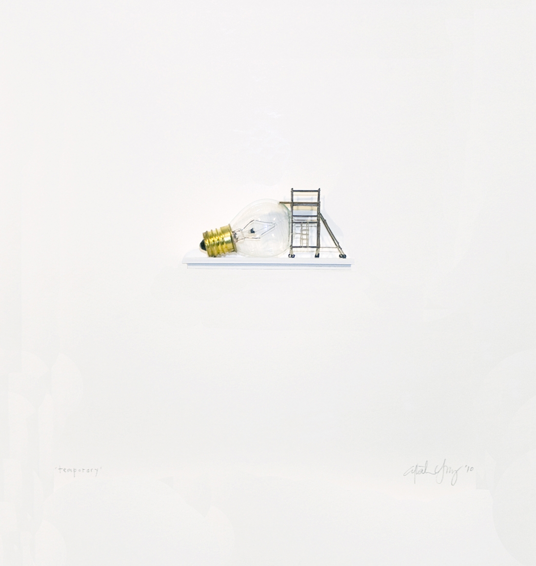 Cybèle Young, Temporary, 2010, Japanese paper and found object, 14 1/8 x 14 1/8 inches
