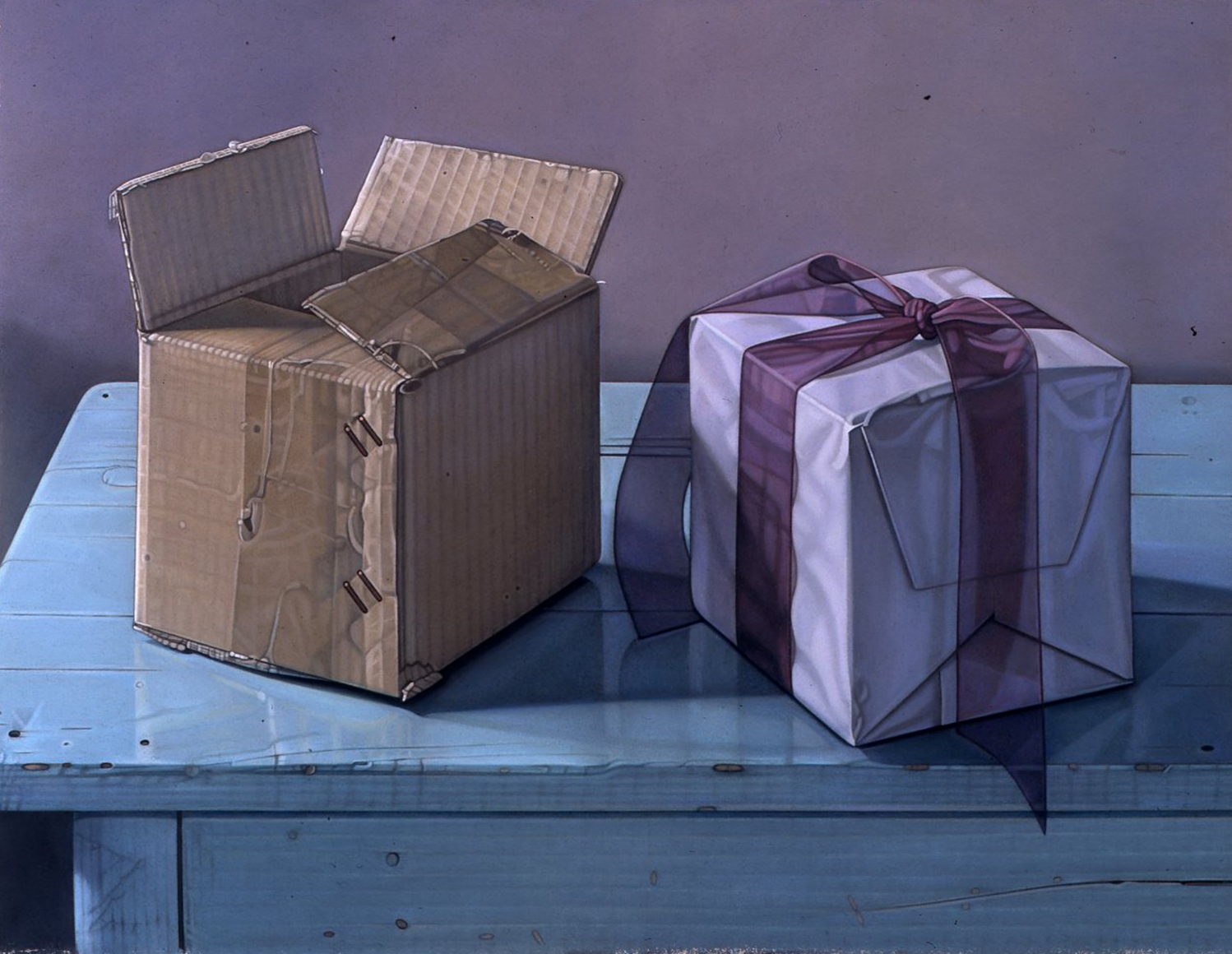 Jane Lund, Two Boxes, 2004, pastel on paper, 16 x 21 inches