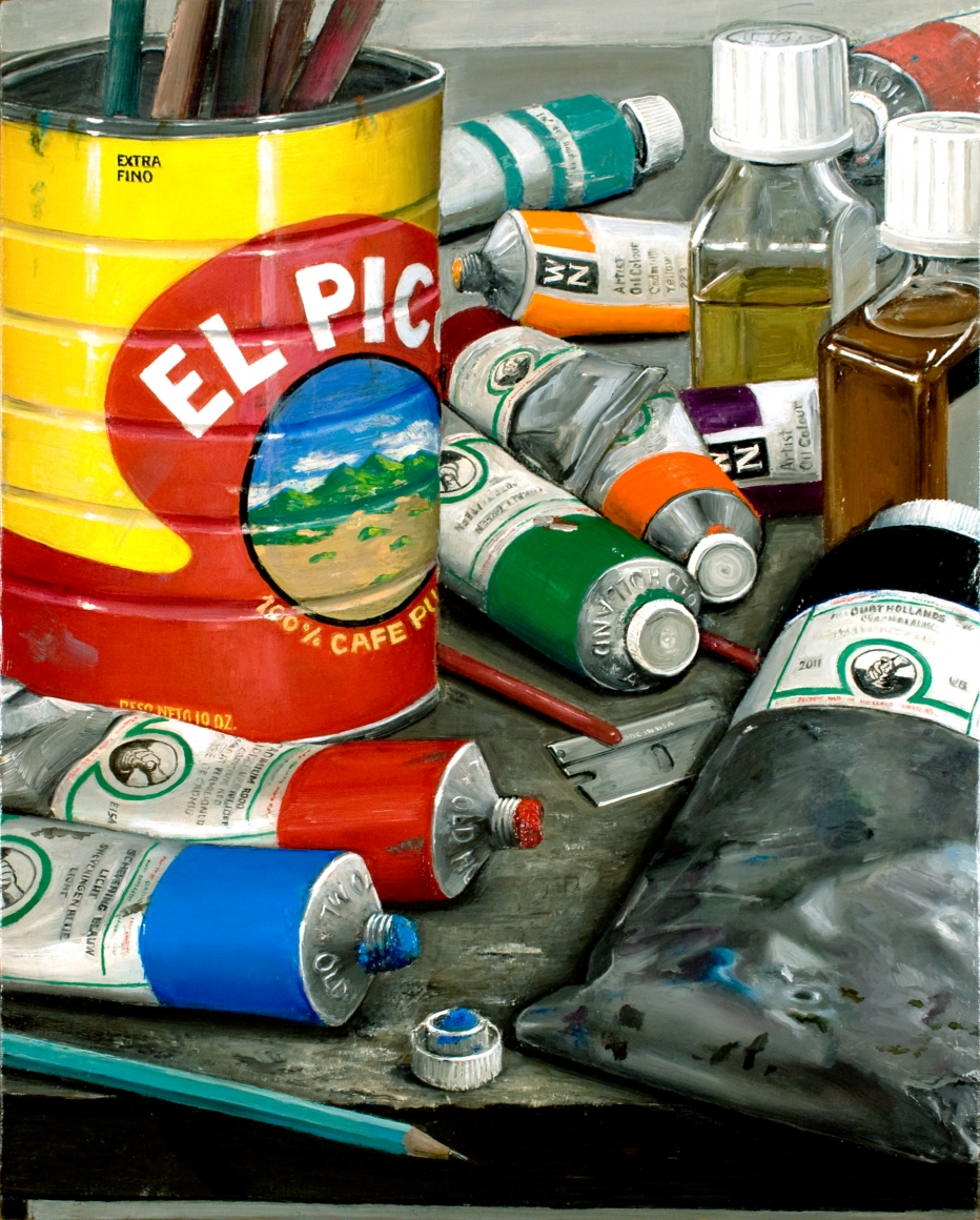 william beckman, S.L. #1 (El Pico) (SOLD), 2011, oil on panel, 15 3/8 x 12 1/4 inches