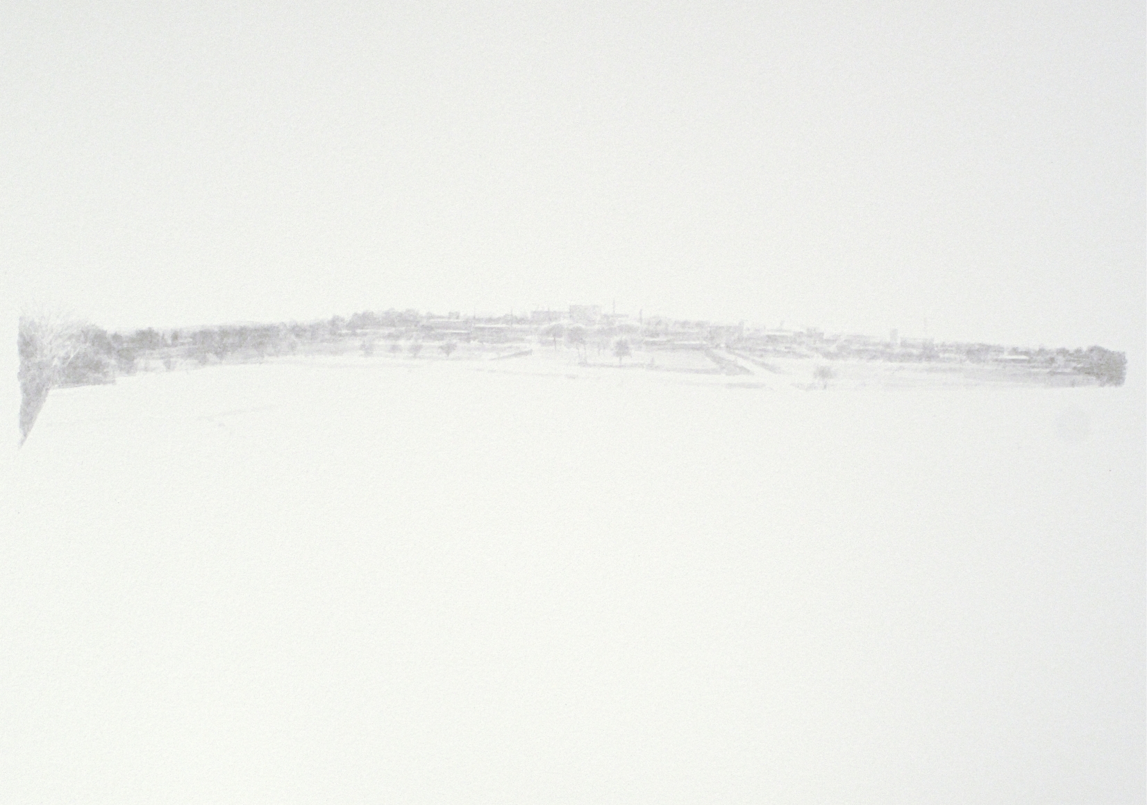 Robert Bauer, Untitled Landscape, 2011, brush and ink on paper, 11 x 15 inches