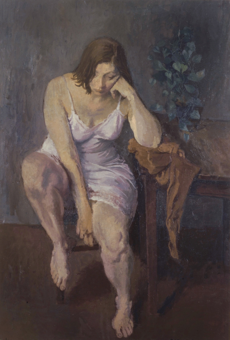 Raphael Soyer, Melancholia, 1972, oil on canvas, 51 1/8 x 34 1/8 inches