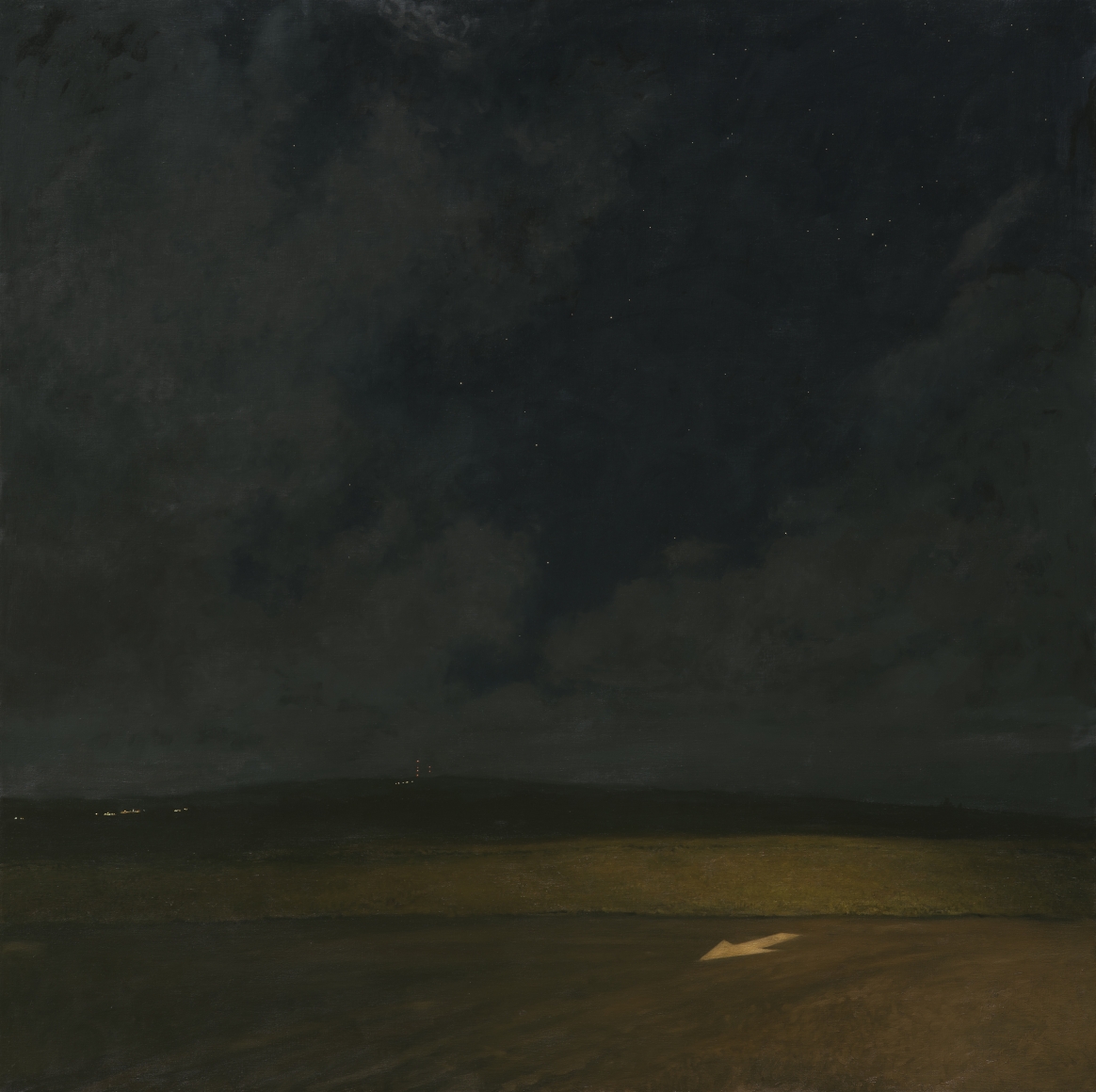 linden frederick, Arrow, 2014, oil on linen, 65 x 65 inches