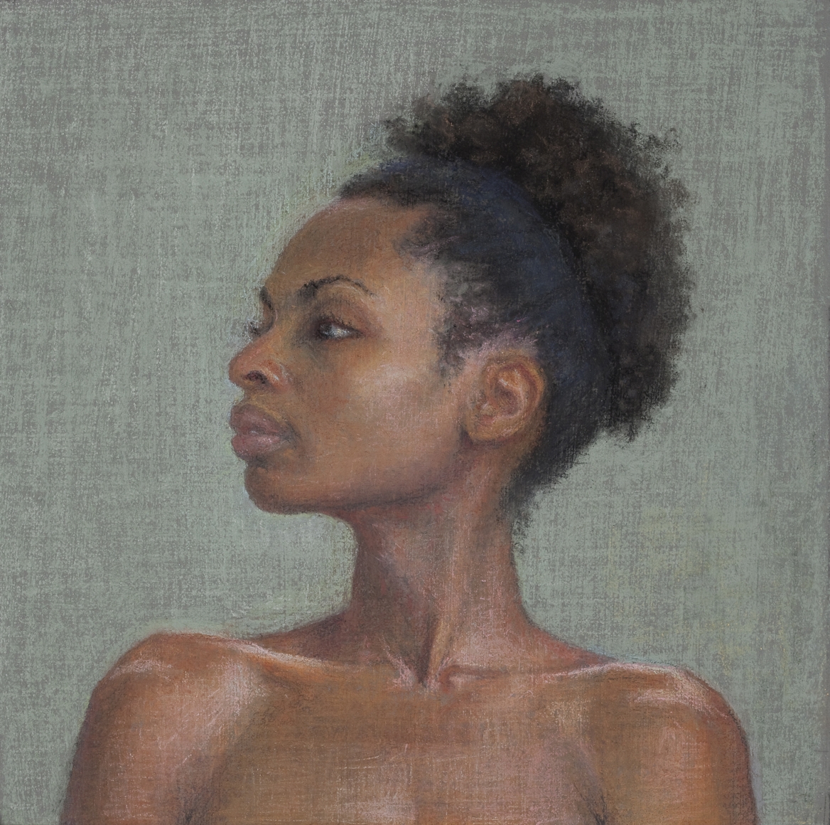 Ellen Eagle Miss Leonard in Profile, 2010, pastel on pumice board, 6 1/2 x 6 3/4 inches