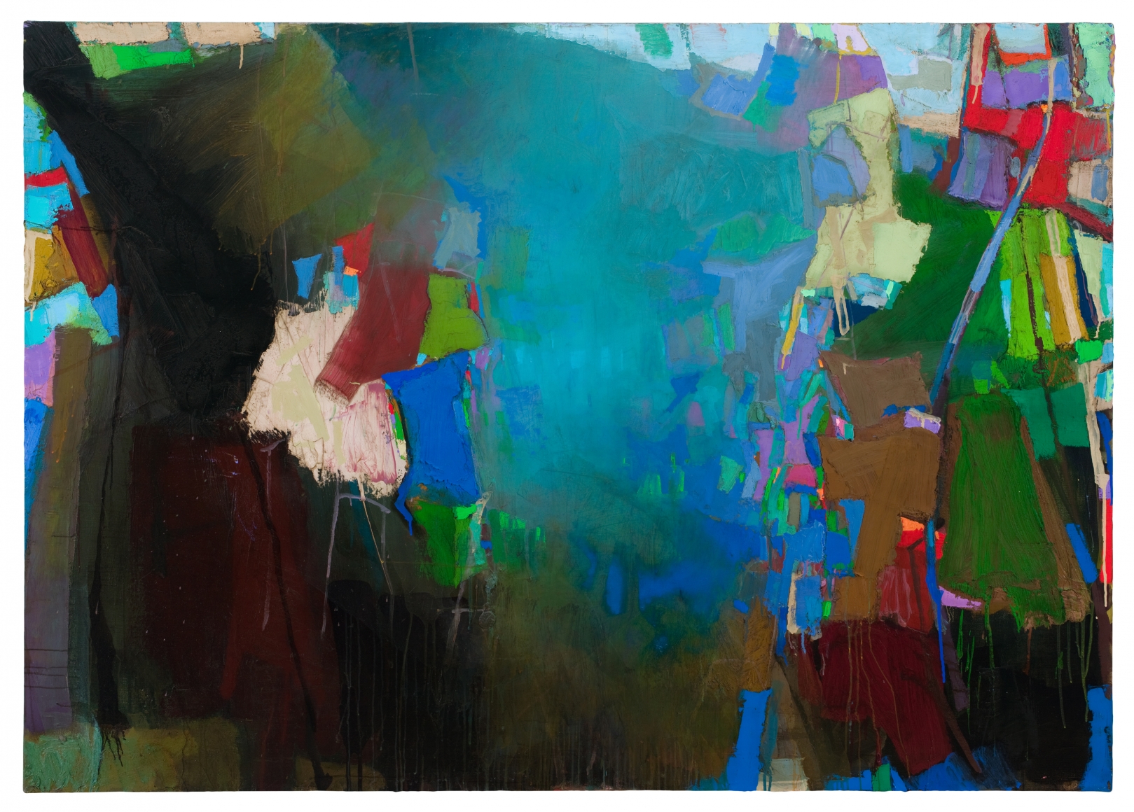 Brian Rutenberg Blue Drop (SOLD), 2010, oil on linen, 56 x 79 inches