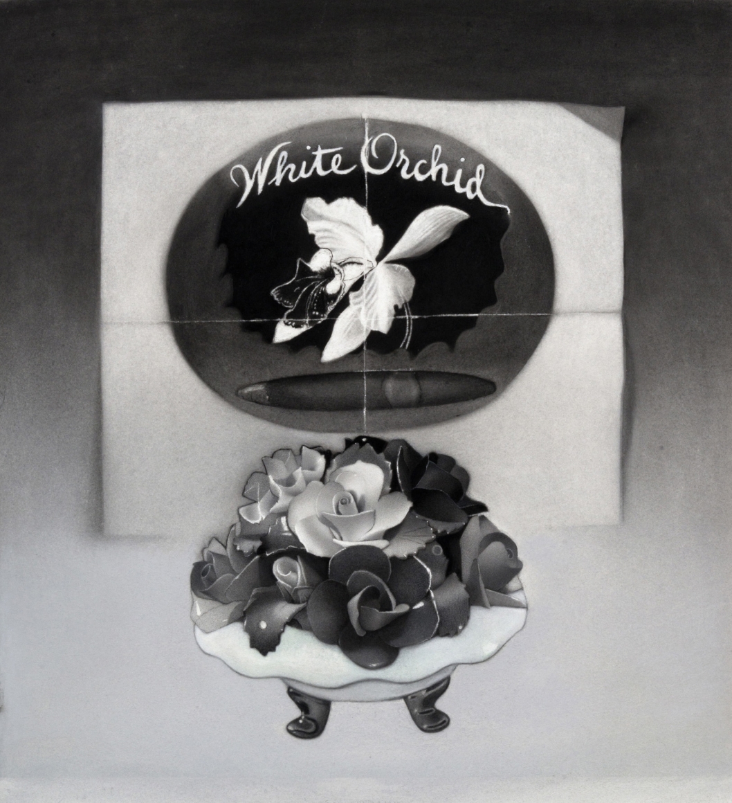 Susan Hauptman, Still Life, 2012, charcoal on paper, 31 1/2 x 28 inches