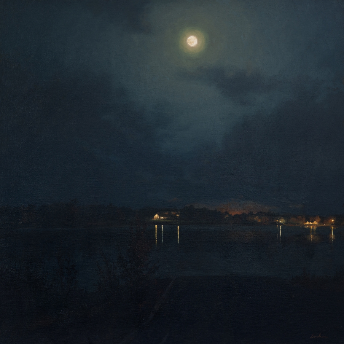 linden frederick, Lake (SOLD), 2011, oil on linen, 35 x 35 inches
