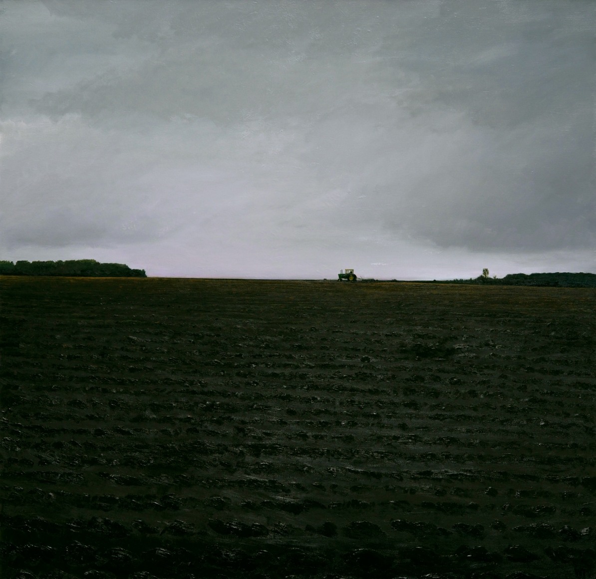 william beckman, J.D. Plowing, 2013-14, oil on canvas, 79 1/2 x 81 inches