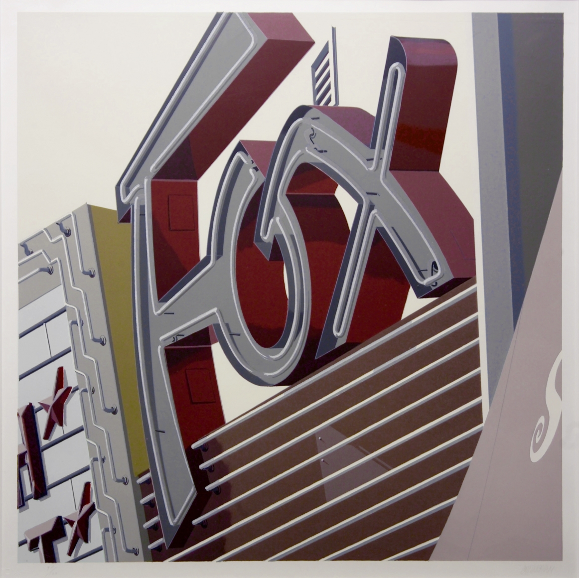 robert cottingham, Fox, 1973, lithograph on Arjomari paper from 23 aluminum plates, Paper: 23 x 23 inches