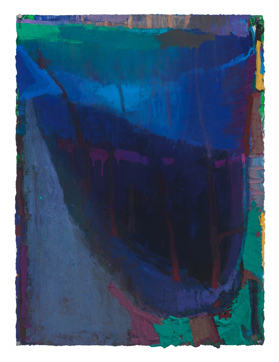 Brian Rutenberg, Under the Pines 5, 2020, oil on paper, 30 x 22 1/2 inches