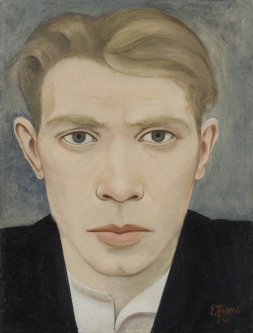 Ernst Thoms, Self Portrait, 1926, oil on board, 14 x 10 5/8 inches