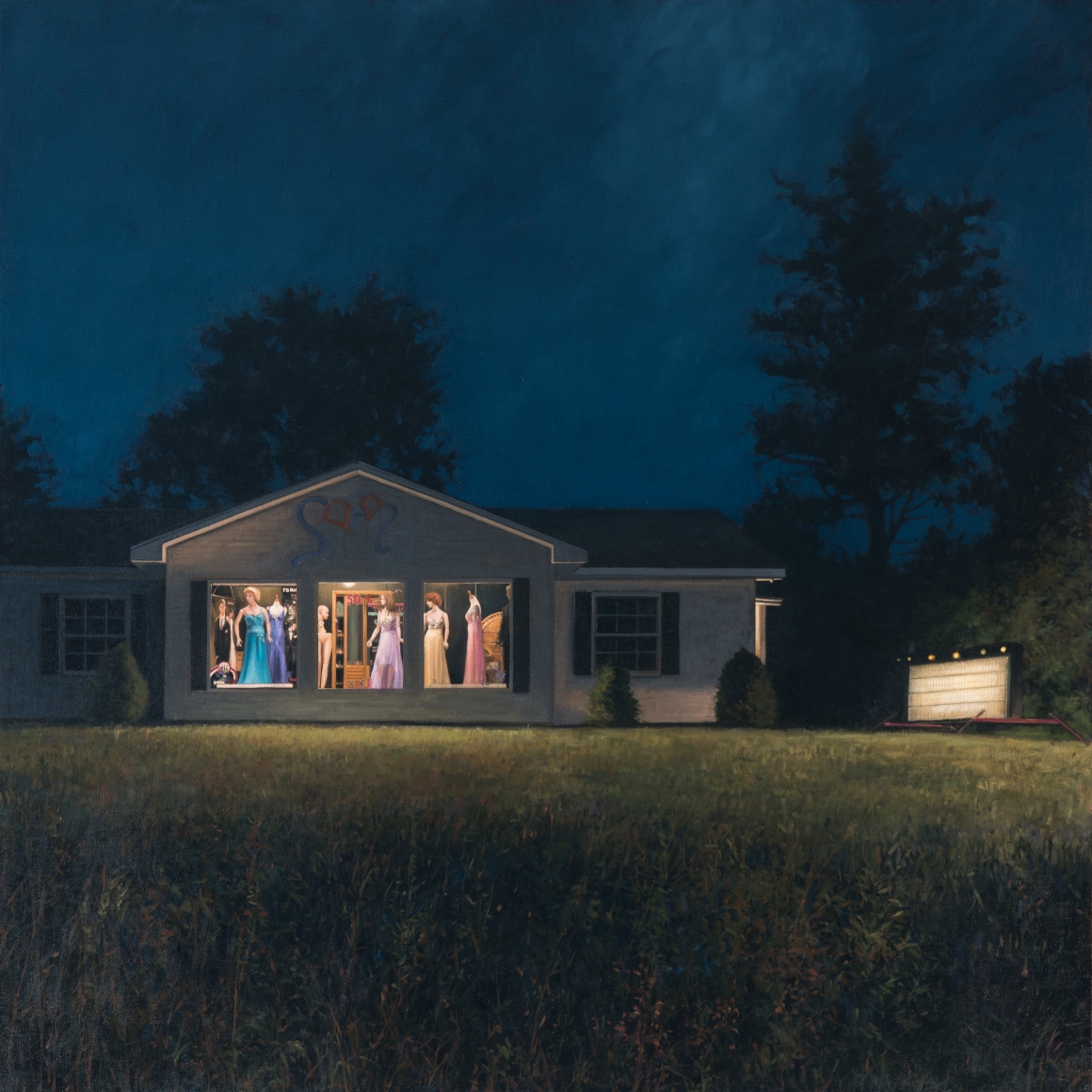 linden frederick, 50 Percent, 2016, oil on linen, 36 x 36 inches