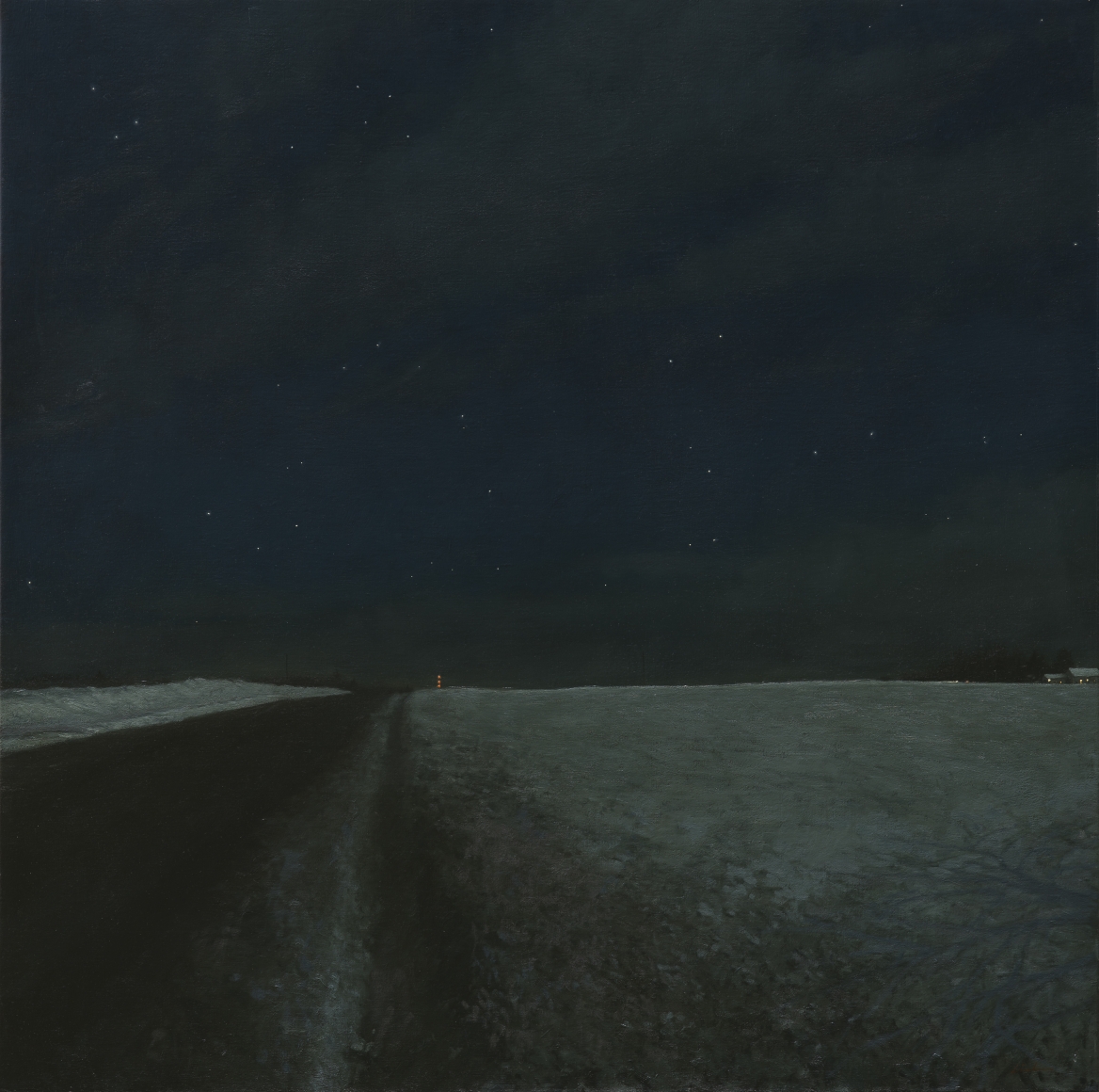 Linden Frederick, Hunger Moon, 2014, oil on linen, 45 1/2 x 45 1/2 inches