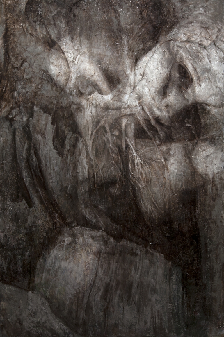 alyssa monks, Origin, 2015, oil on linen, 72 x 48 inches
