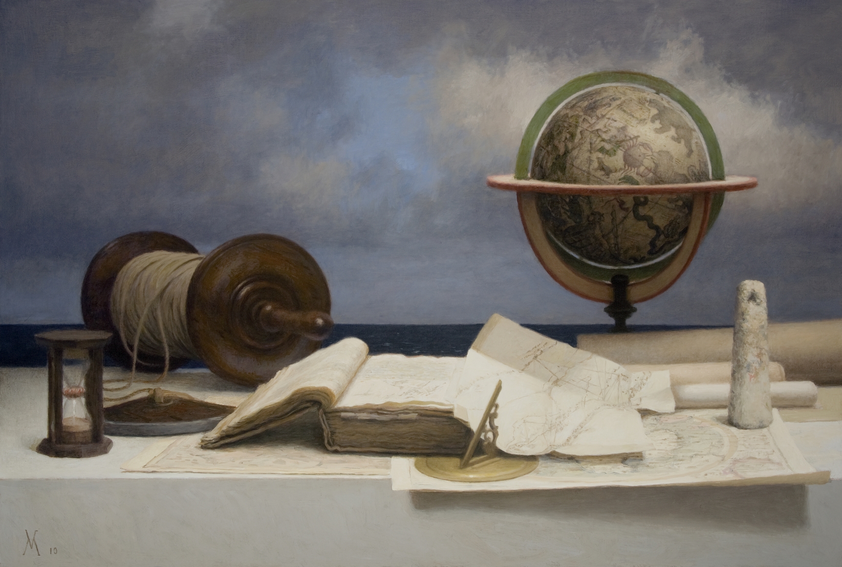 guillermo munoz vera, Navigators, 2010, oil on canvas on panel, 29 1/8 x 43 inches