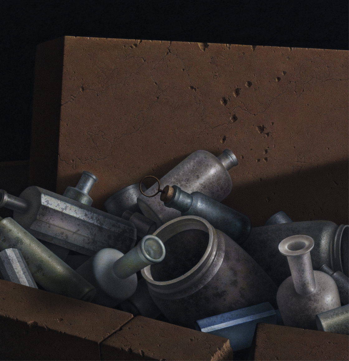 G Daniel Massad, Memoria, 2018, pastel on paper, 15 1/4 x 14 3/4 inches