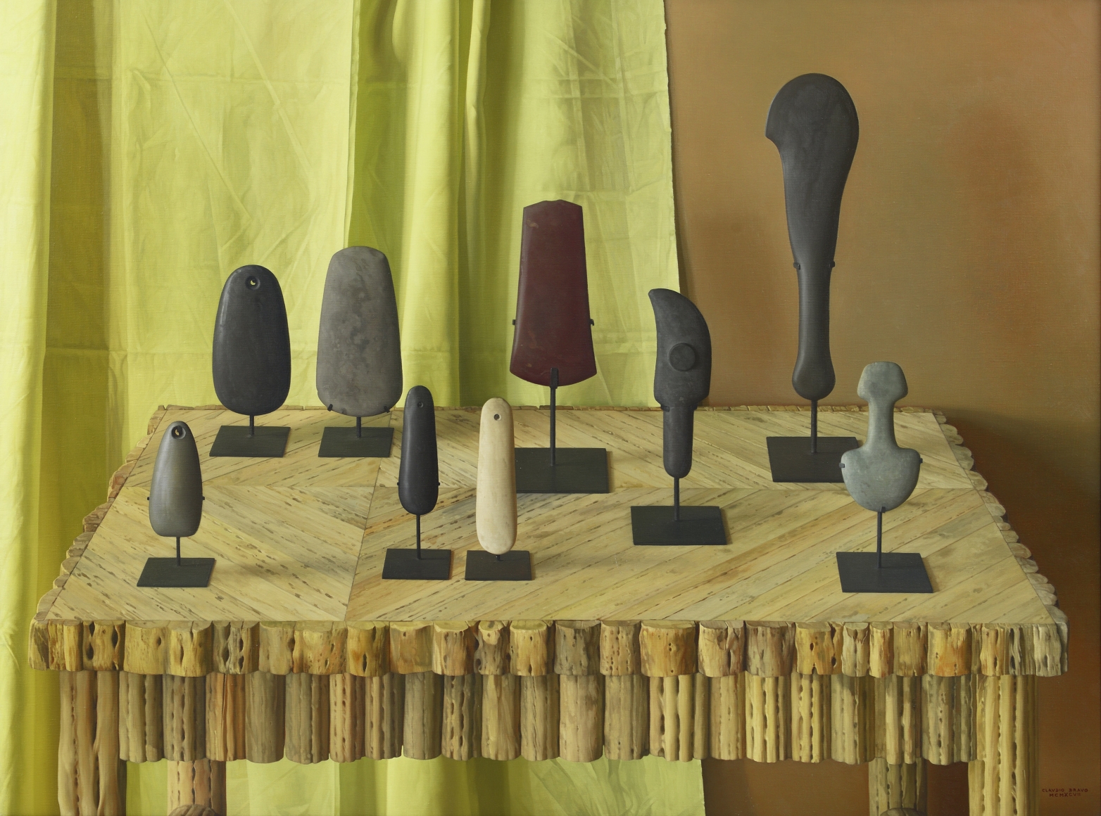 Claudio Bravo, Piedras Rituales / Ritual Stones, 1997, oil on canvas, 38 x 51 inches