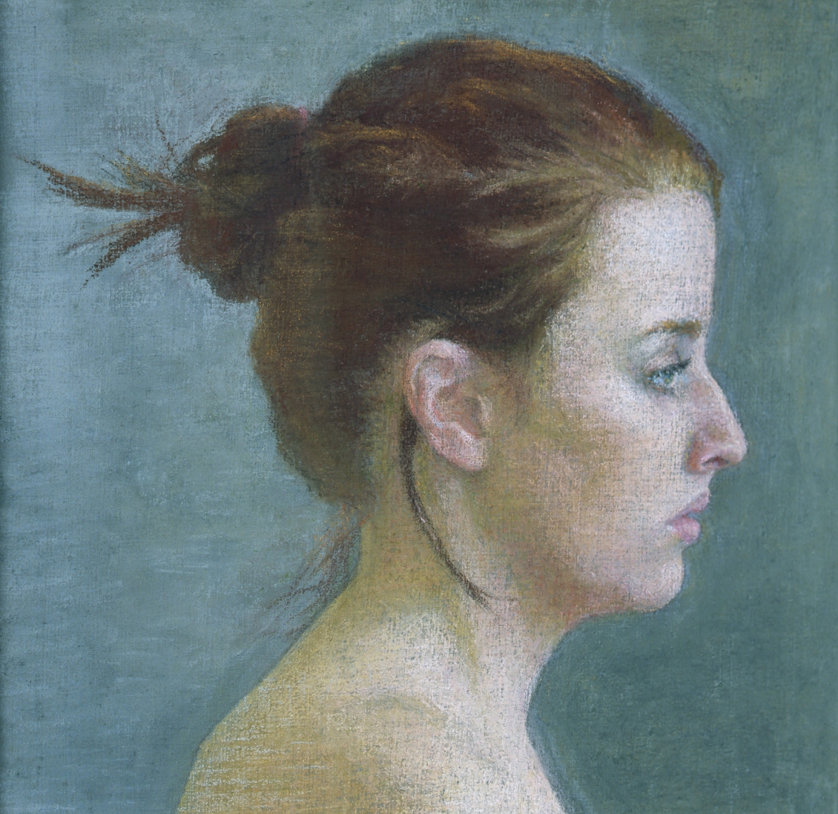 Ellen Eagle Emily in Profile, 2008, pastel on pumice board, 7 1/4 x 7 inches