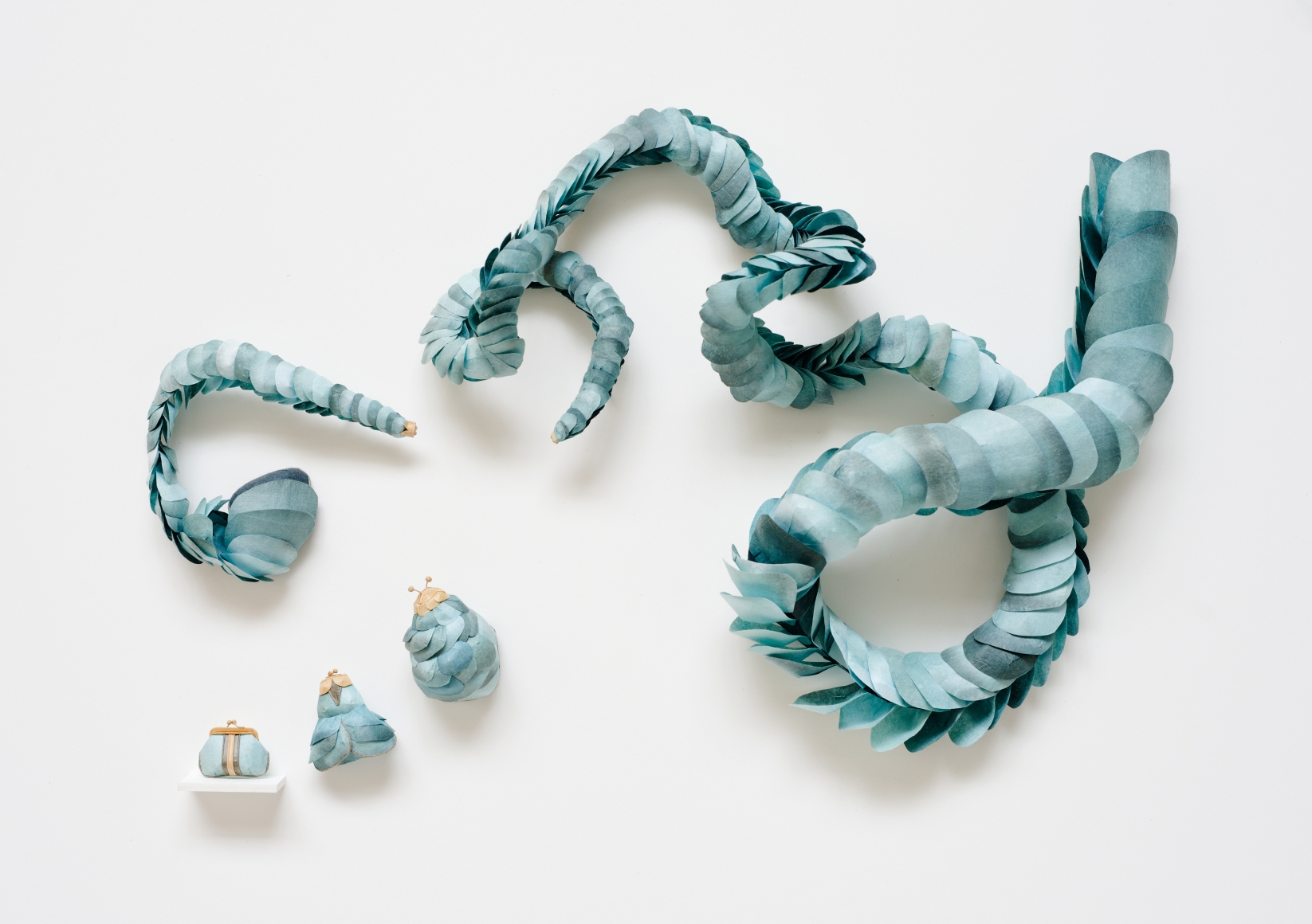 cybele young, Almost Enough (Lost - change purse), 2015, Japanese paper construction, 16 x 21 x 2 1/2 inches
