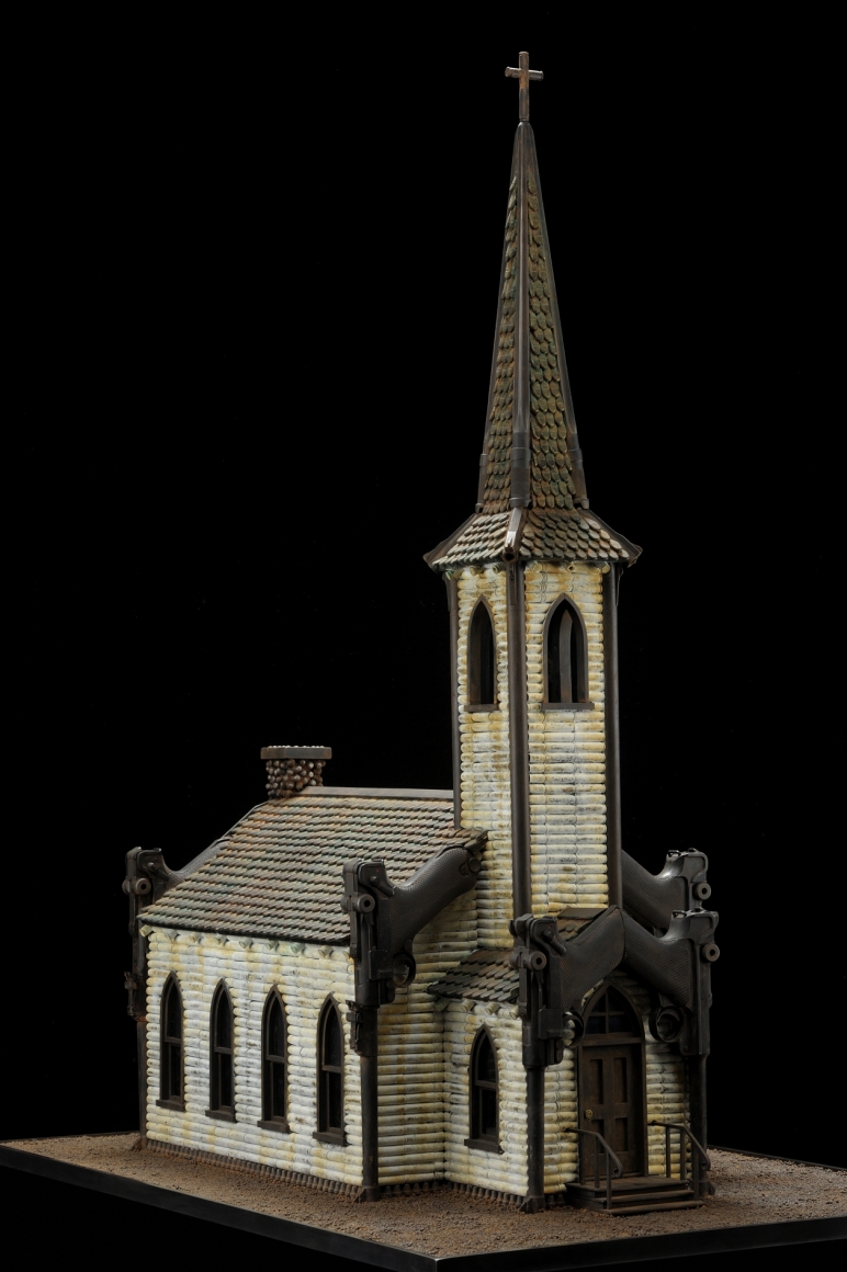 Al Farrow, Revelation I, 2009, bullets, steel, poly-carbonate, steel shot, 44 x 24 x 36 inches