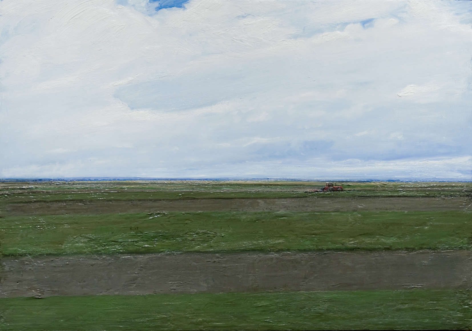 william beckman, Strip Plowing, 2009, oil on panel, 18 3/8 x 26 1/4 inches