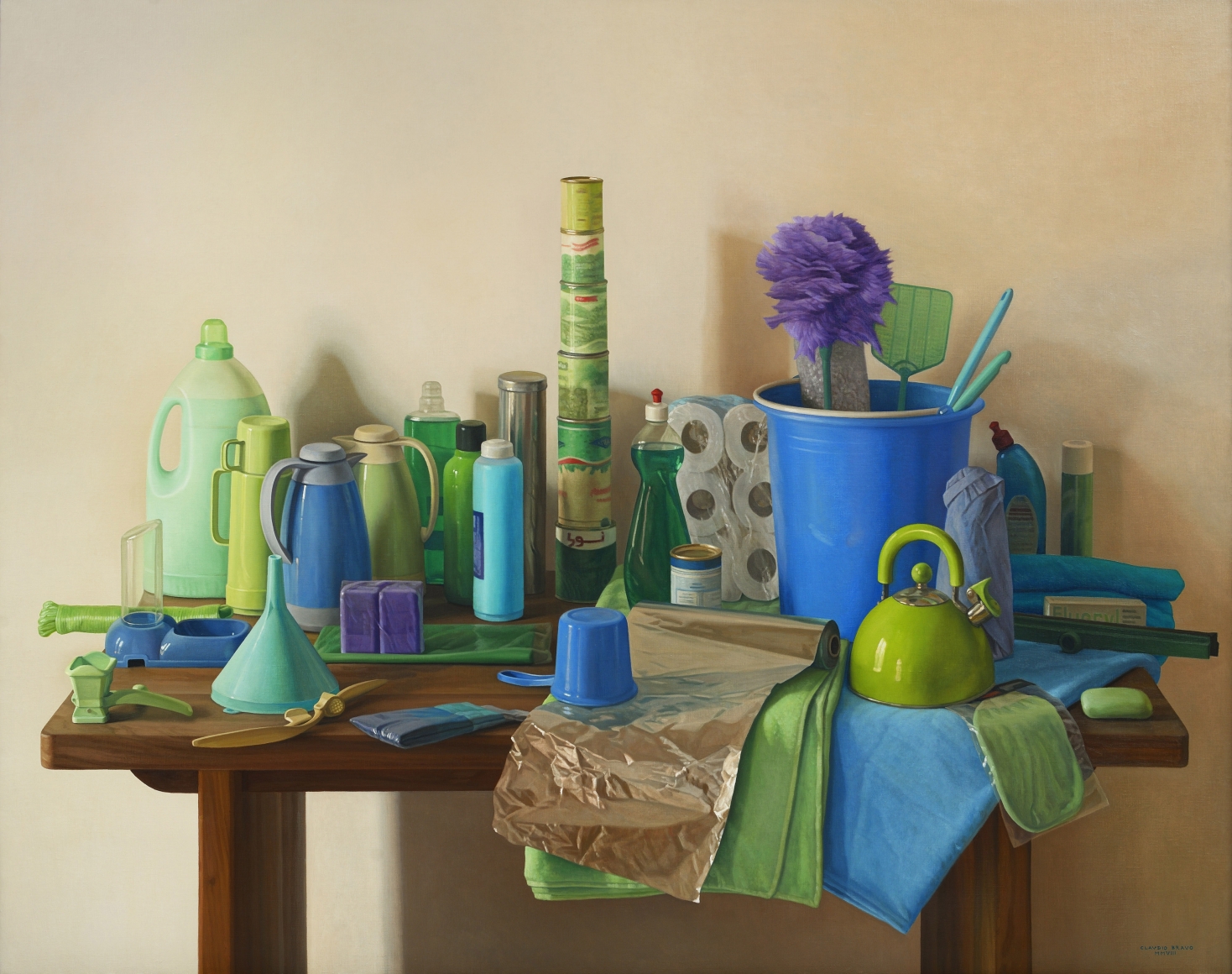 Claudio Bravo, Marjana azul / Blue Marjana, 2008, oil on canvas, 51 x 63 3/4 inches