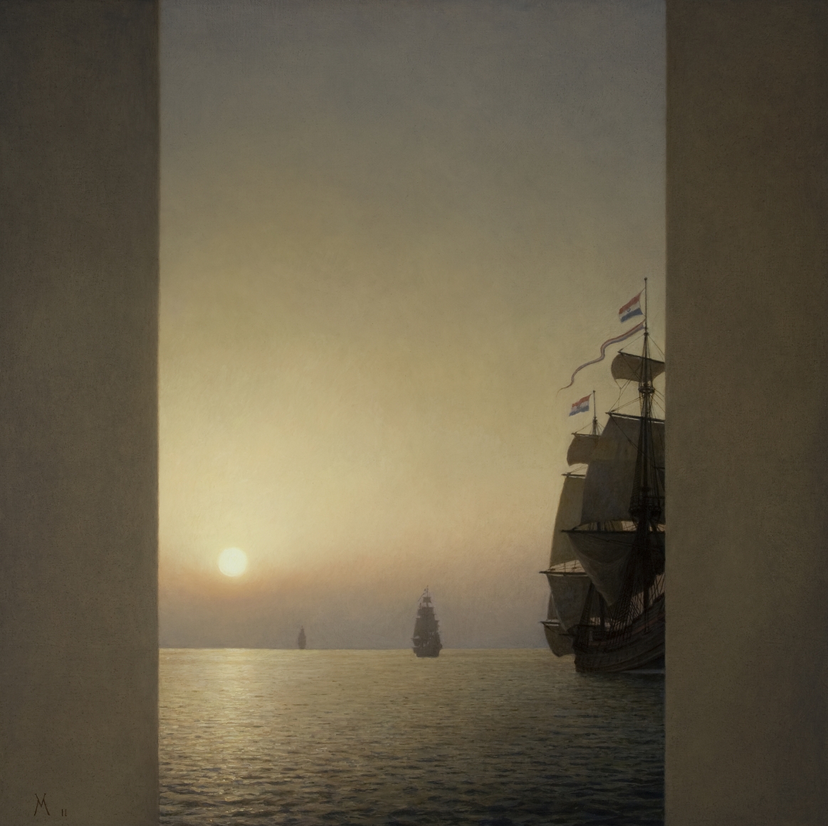 guillermo munoz vera, Beyond the Pillars of Hercules (SOLD), 2011m oil on canvas on panel, 48 x 48 inches