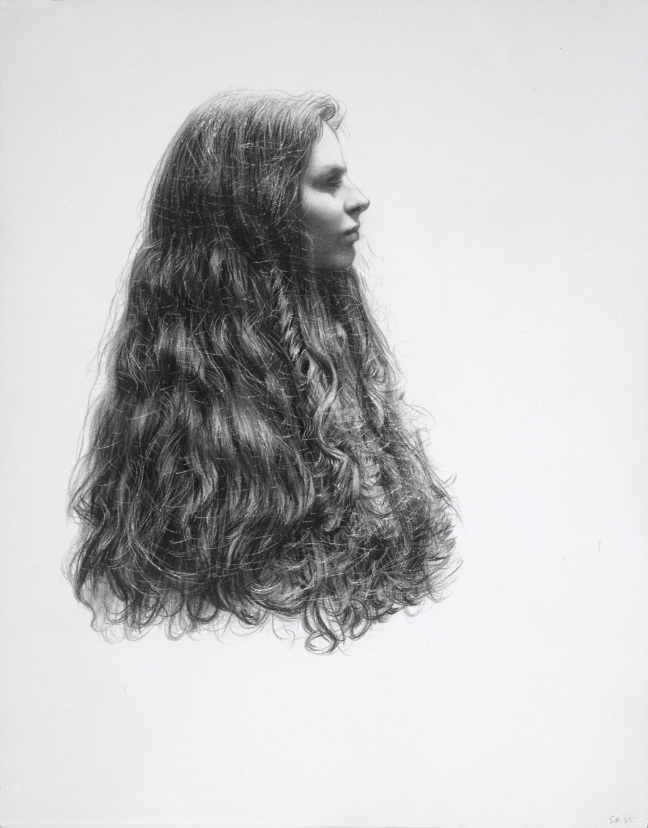 Steven Assael Julie in Profile, 2005, graphite and black crayon on paper, 14 x 11 inches