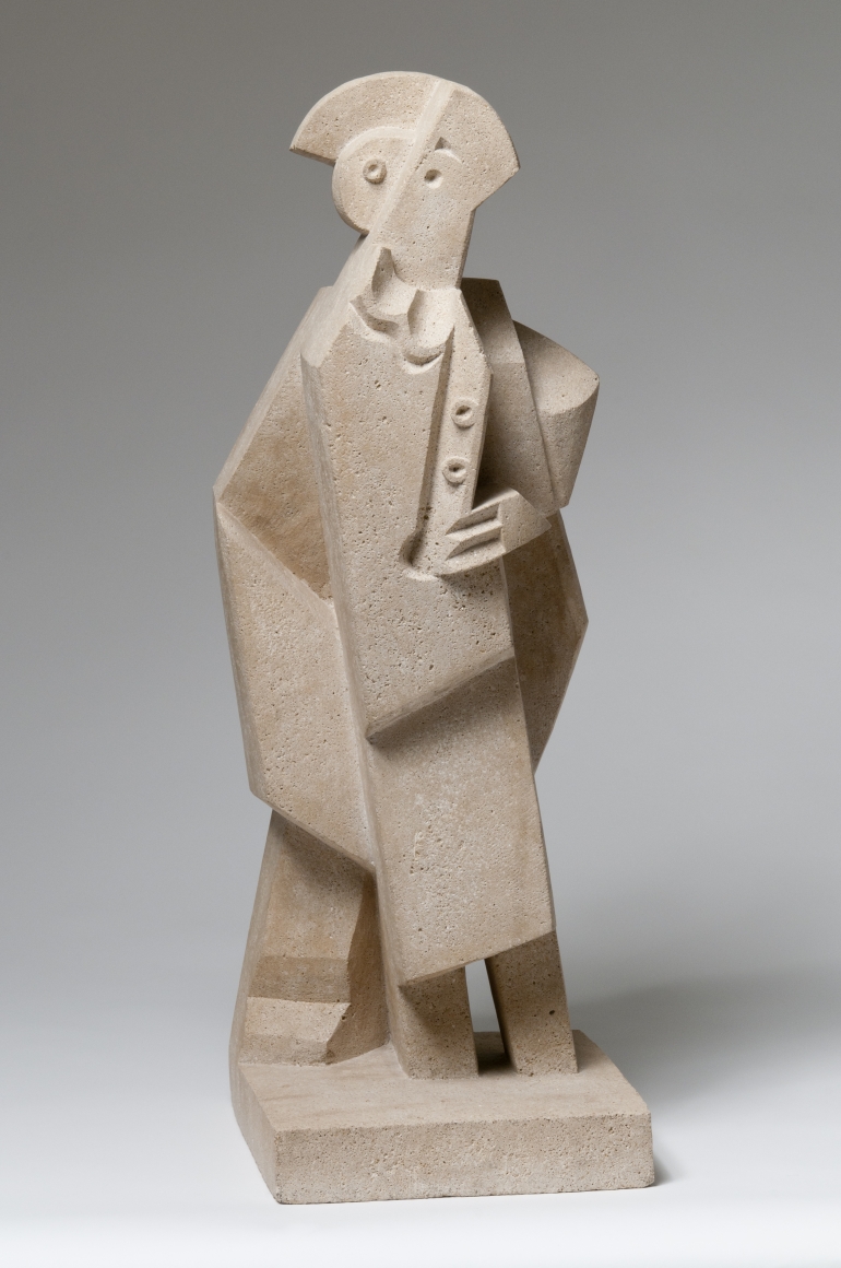 Jacques Lipchitz, Harlequin with Clarinet, 1920, limestone, 29 3/4 h x 10 1/18 w x 10 3/4 d inches, unique