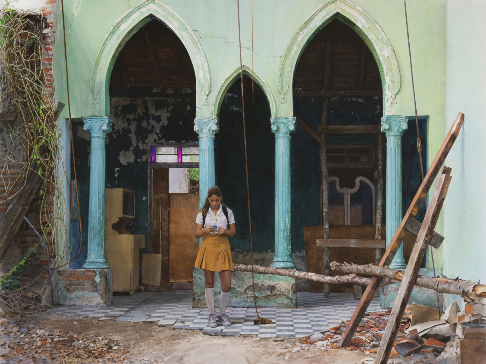 Rance Jones, Fall Forward, 2020, watercolor on paper, 27 x 36 inches