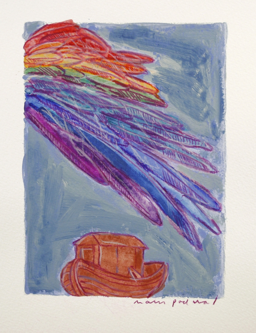 Mark Podwal, Metatron (SOLD), 2006, acrylic, gouache and colored pencil on paper, 7 1/2 x 5 1/2 inches