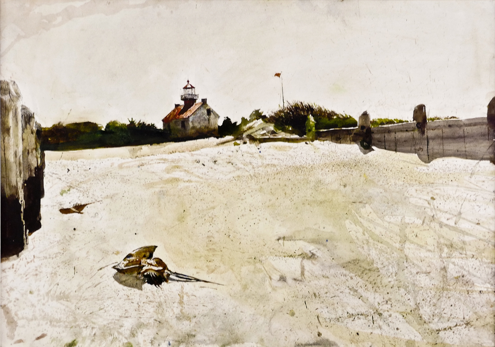 Andrew Wyeth, East Point Lighthouse, 1991, watercolor on paper 19 1/2 x 27 1/2 inches