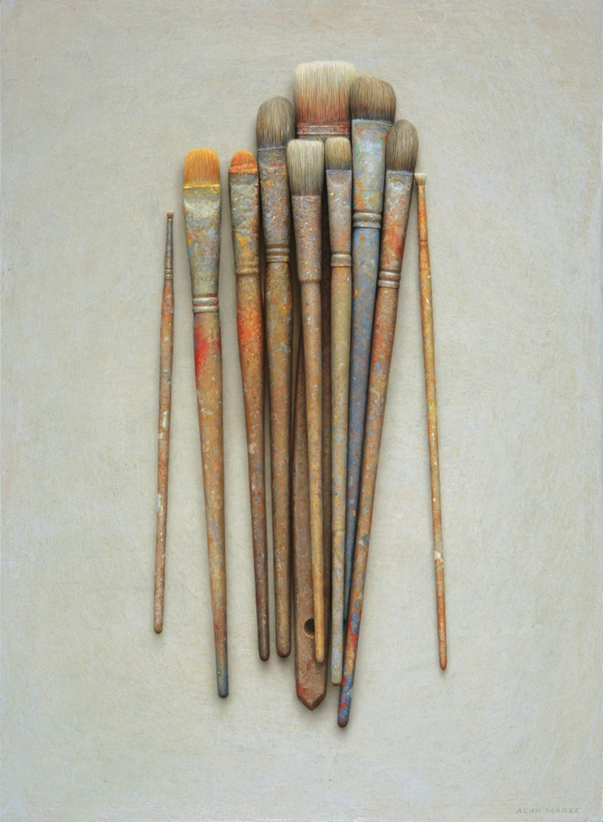 Alan Magee, Chronicles (SOLD), 2010, acrylic on panel, 30 x 22 inches