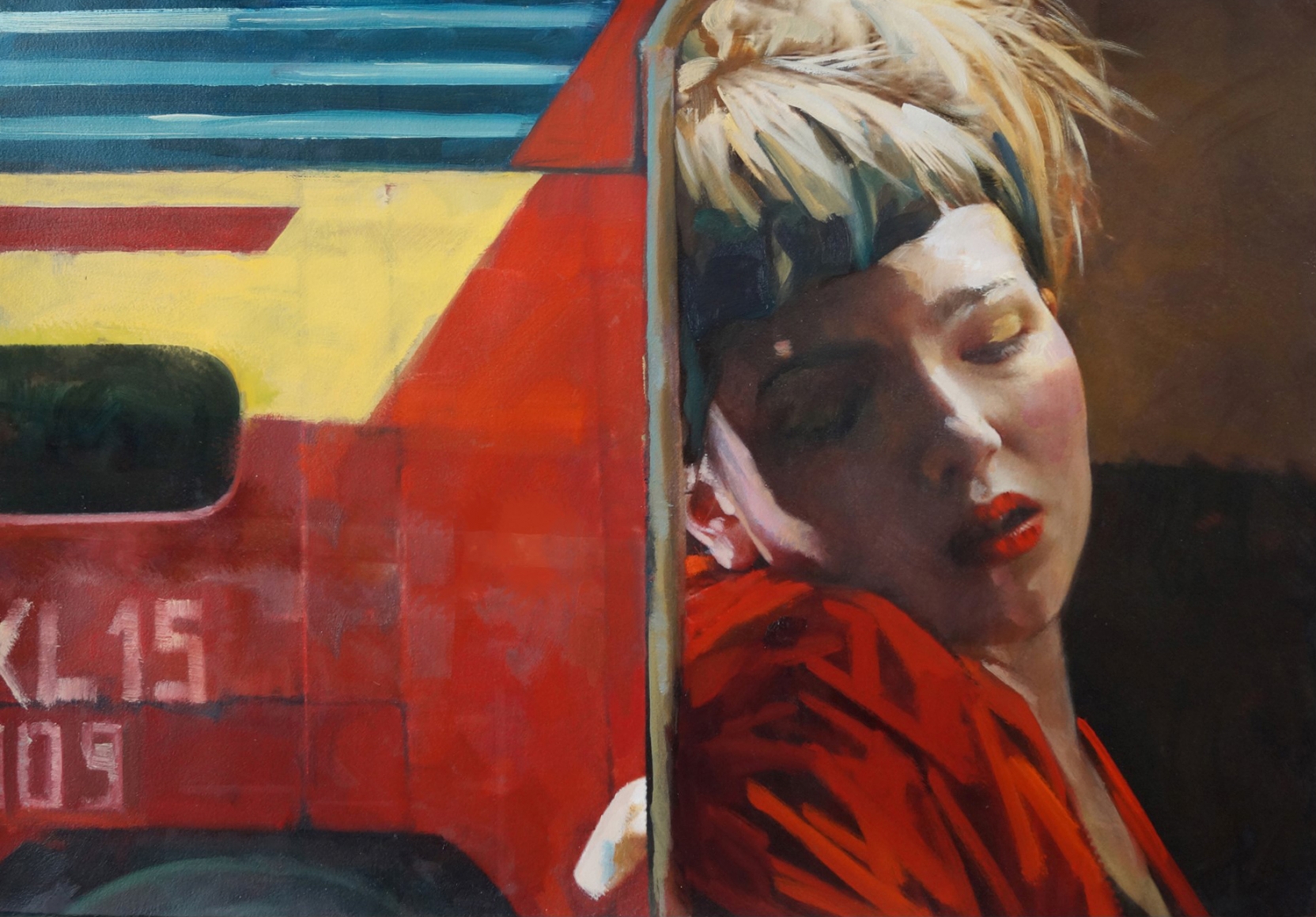 Xenia Hausner Men, 2019, hand painted archival pigment print on 310g Hahnemühle paper, unique impression from an edition of 12 + 3 AP, 27 1/2 x 39 3/8 inches