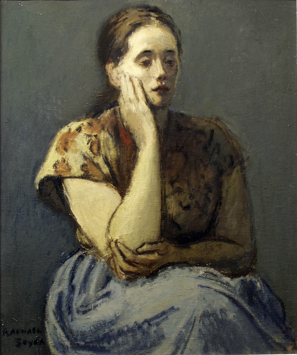 Raphael Soyer, Marion (SOLD), 1938, oil on canvas, 24 x 20 inches