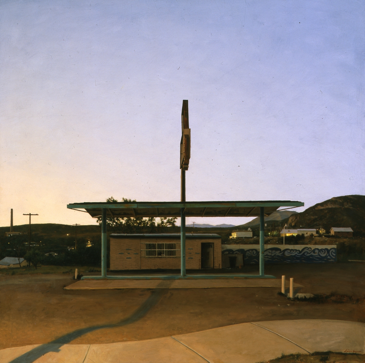linden frederick, Oasis, 2002, oil on linen, 50 1/4 x 50 1/4 inches