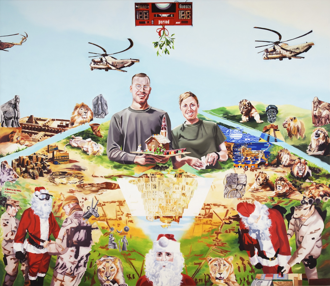 megan rye, Exile in Babylon, 2011, oil on canvas, 78 x 90 inches