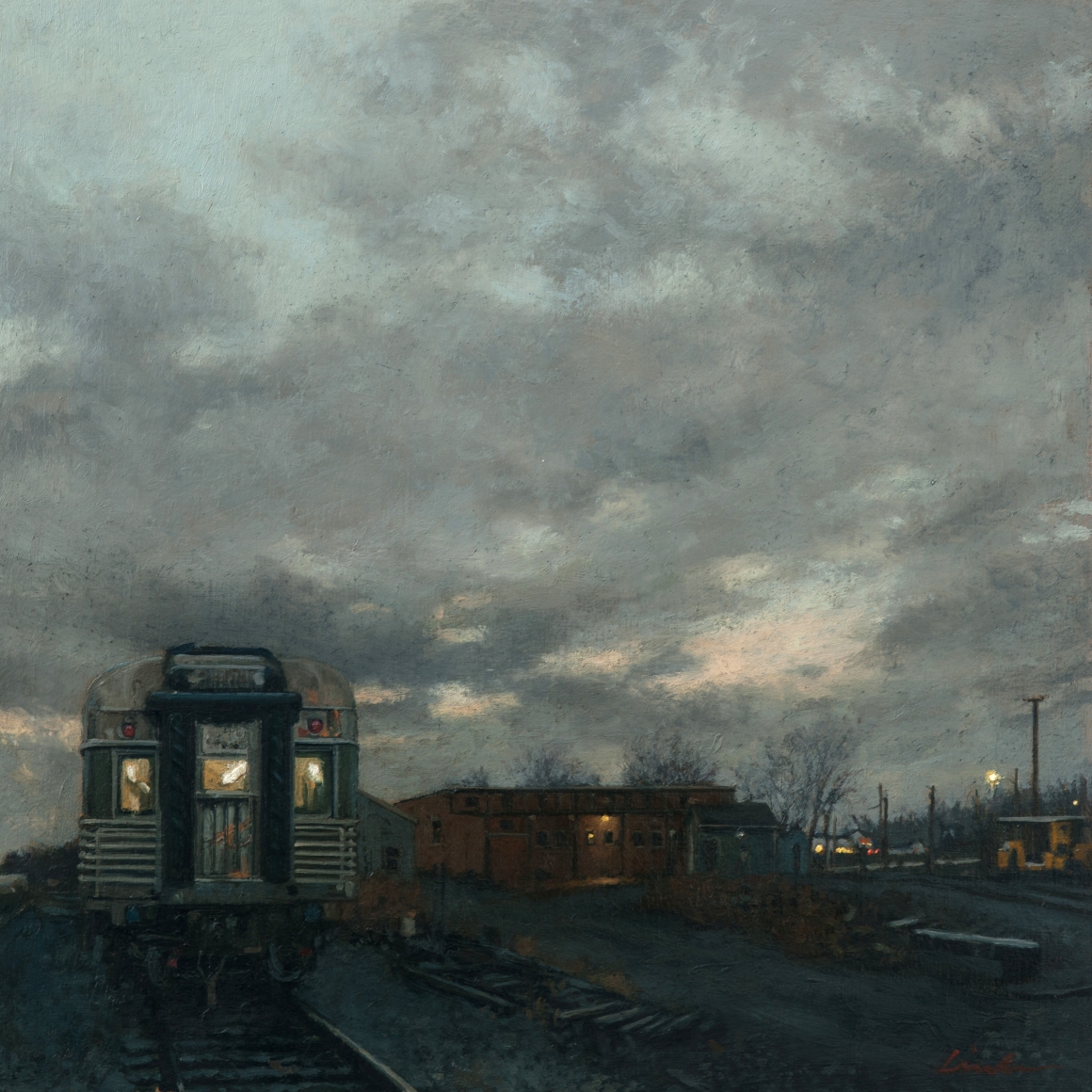 linden frederick, Points West, 2012, oil on panel, 6 x 6 inches