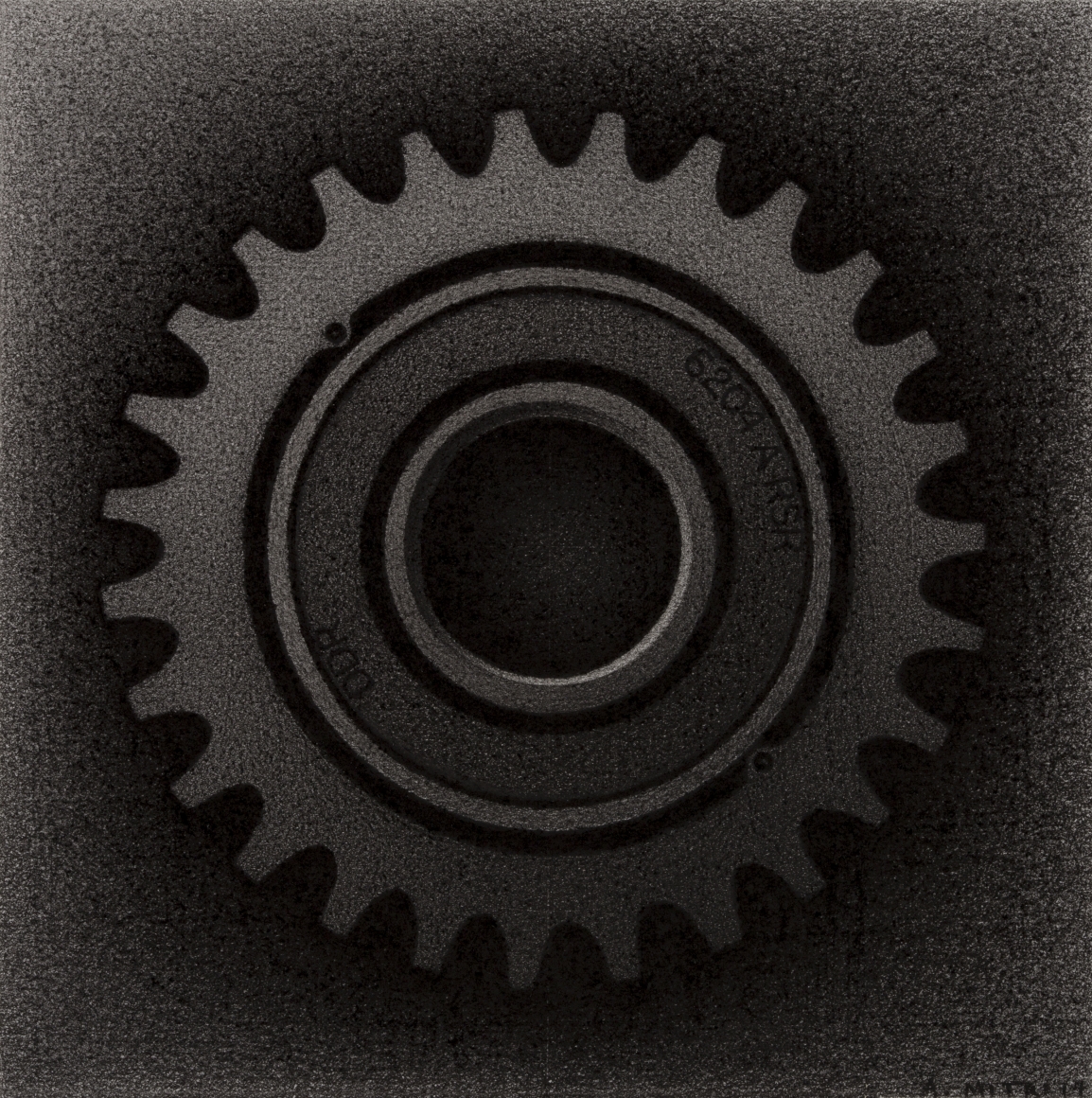 anthony mitri, Progress, 2014, charcoal on paper, 5 1/4 x 5 1/4 inches