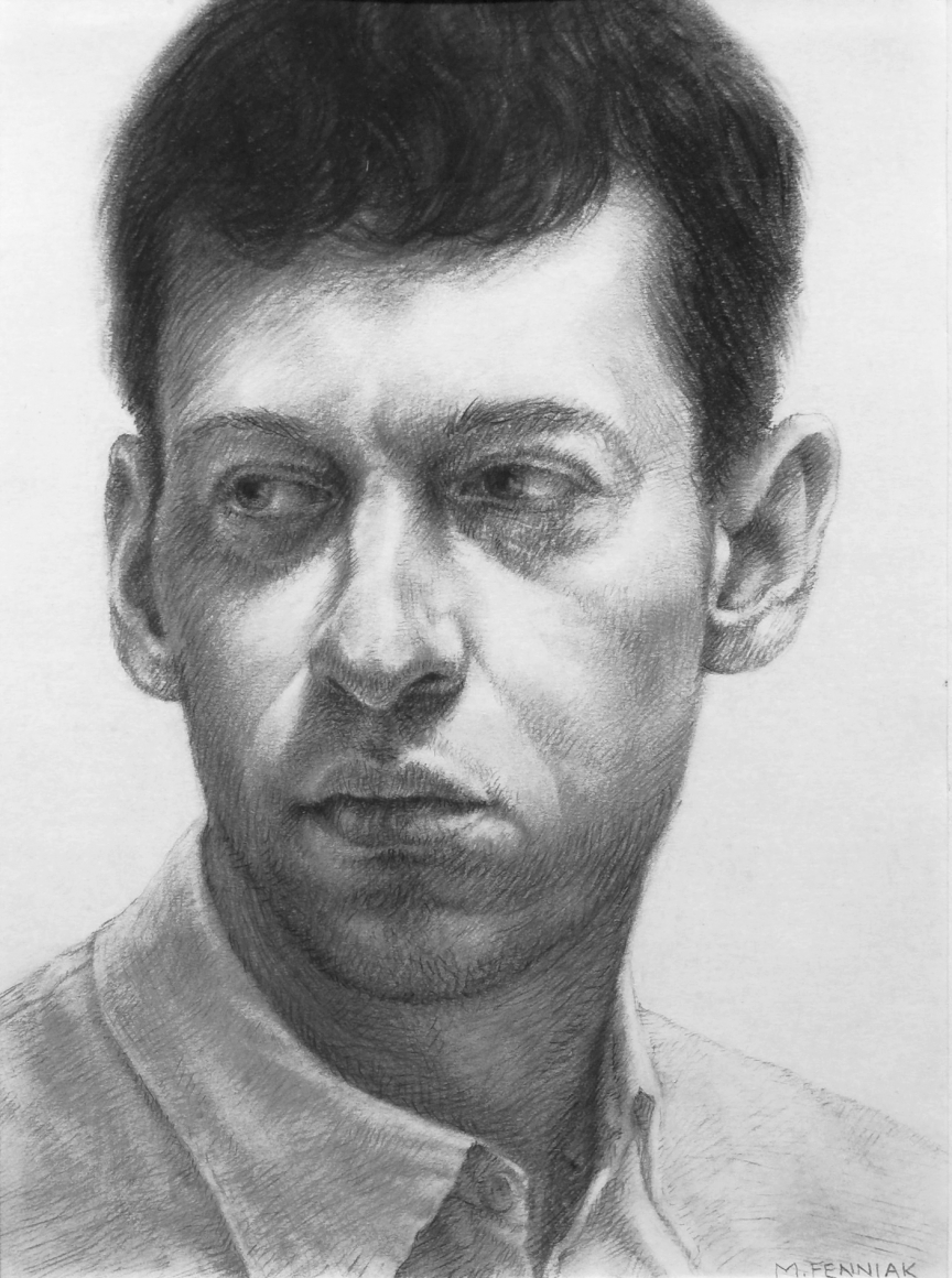 michelel fenniak, Daniel, 2002, charcoal on paper, 9 1/4 x 6 3/4 inches